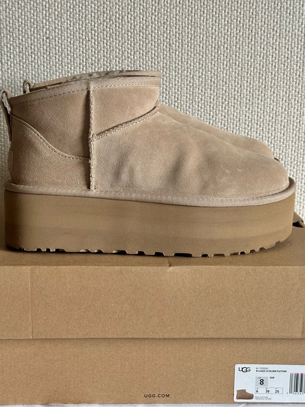 UGG Classic Ultra Mini Platform Boots Sand Light Brown Beige